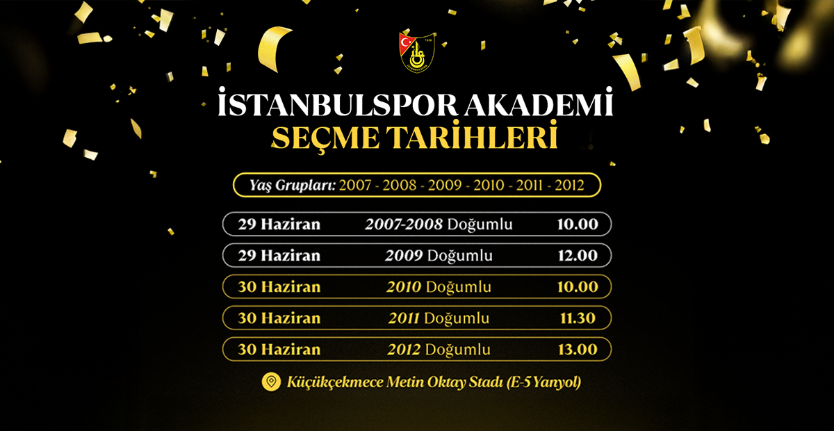 İstanbulspor Akademi Oyuncu Seçmeleri Başvuruları Sona Erdi